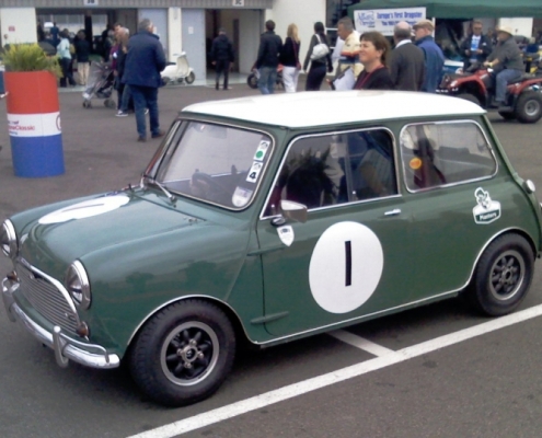 Roger Wills Mini at Silver Classic 2009 - Later that year it was Raced at GoodWood Revival